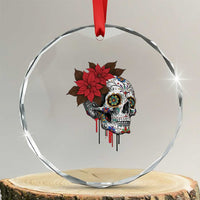 Sugar Skull Calavera Holiday Spirit Mistletoe Crystal Glass Ornament - Wonder Print Shop