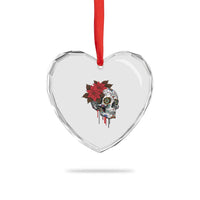 Sugar Skull Calavera Holiday Spirit Mistletoe Heart Crystal Glass Ornament - Wonder Print Shop