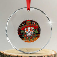 Sugar Skull Mexican Christmas Crystal Glass Ornament - Wonder Print Shop
