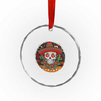 Sugar Skull Mexican Christmas Crystal Glass Ornament - Wonder Print Shop