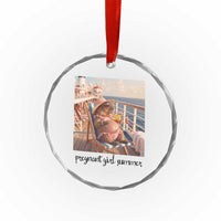 Summer Capybara Pregnancy Crystal Glass Ornament Baby Announcement Gift