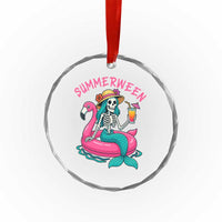 Summerween Skeleton Mermaid Crystal Glass Ornament Flamingo Float Funny Spooky Summer Halloween Vibes TS02