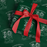 Summerween Social Club Wrapping Paper Roll Spooky All Year Skeleton Summer Halloween Beach Party - Wonder Print Shop