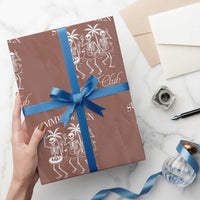 Summerween Social Club Wrapping Paper Roll Spooky All Year Skeleton Summer Halloween Beach Party - Wonder Print Shop