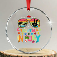 Sunglasses Beach Christmas in July Crystal Glass Ornament Santa Summer Xmas TS10