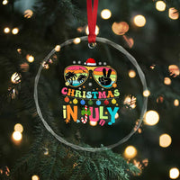 Sunglasses Beach Christmas in July Crystal Glass Ornament Santa Summer Xmas TS10