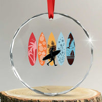 Surfboarder Crystal Glass Ornament Hawaii Wave Surfing Surfboard Lover Beach Surfer TS10