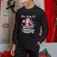This Way to The Christmas Party Cool Santa DJ Sweatshirt - Wonder Print Shop