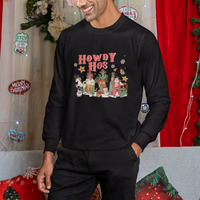 Howdy Hos Cowboy Vintage Western Christmas Sweatshirt - Wonder Print Shop