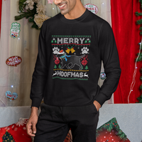 Christmas Sweatshirt Merry Woofmas Black Lab Dog Lover - Wonder Print Shop