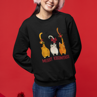 Merry Kissmyass Funny Cat Christmas Sweatshirt - Wonder Print Shop