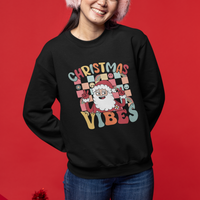 Vintage Groovy Santa Christmas Vibe Funny Retro Sweatshirt - Wonder Print Shop