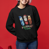Christmas Sweatshirt Snowman Reindeer Santa Pharmacy Crew - Wonder Print Shop