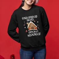 Christmas Sweatshirt Gingerbread House Project manager Decorating Baking - Wonder Print Shop
