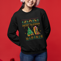 Merry Glizzmas Sweatshirt Funny Hotdog Xmas Tree Hot Ugly Christmas - Wonder Print Shop