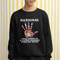 Asian American Sweatshirt Asian American And Pacific Islander Heritage Month Hand - Wonder Print Shop