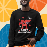 Happy Valentine's Day Gymer Heart Weightlifting Funny Deadlift Fitness Sweatshirt - Wonder Print Shop