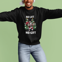 Christmas Sweatshirt No Lift No Gift Santa Bodybuilding Gymer - Wonder Print Shop