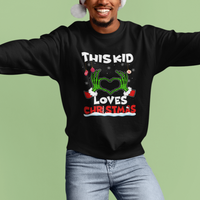 Funny Christmas Sweatshirt This Kid Loves Xmas Skeleton Heart - Wonder Print Shop
