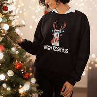 Christmas Sweatshirt Merry Kissmyasss Husky Reindeer Dog Lover - Wonder Print Shop