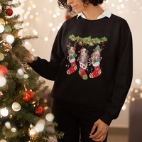 Christmas Sweatshirt Guinea Pig In Xmas Socks Cute Santa Hat - Wonder Print Shop