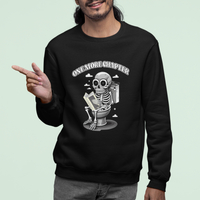 Book Lover Sweatshirt One More Chapter Bookaholic Skeleton - Wonder Print Shop