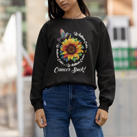 Whatever Color Cancer Sucks Fight Cancer Rainbow Ribbons Sunflower And Bird Sweatshirt - Wonder Print Shop