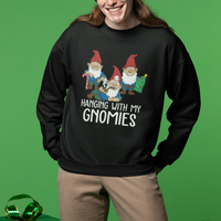 Hanging With My Gnomies Funny Christmas Garden Gnome Sweatshirt - Wonder Print Shop