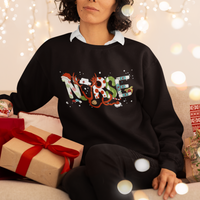 Christmas Nurse Xmas Stethoscope Reindeer Hat Sweatshirt - Wonder Print Shop