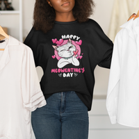 Valentine's Day Sweatshirt Happy Meowentine Cute Cat Kisses - Wonder Print Shop