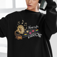 Music Lover Teacher Sweatshirt Music Is For Everyone - Wonder Print Shop