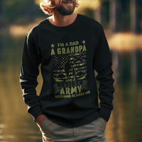Retirement Sweatshirt I'm A Dad A Grandpa And A Retired Army Nothing Scares Me - Wonder Print Shop
