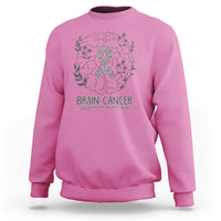 Brain Cancer Sweatshirt Brain Cancer Awareness Support Gray Ribbon Brain Men Womens - Wonder Print Shop