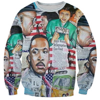 Civil Rights Leaders Sweatshirt Newspaper Art Version LT8 - Wonder Print Shop