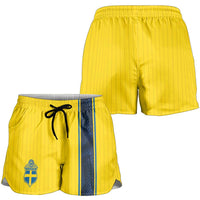 Sweden National Football Shorts for Women Glory The Blue and Yellow - Wonder Print Shop