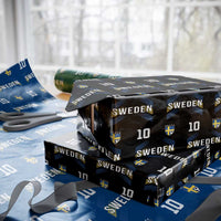 Sweden Soccer Sports Graphic Number 10 Jersey Style Wrapping Paper Roll Proud Swedish Football Fans Game Day Pride