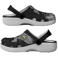 Sweden Viking Ravens Clogs Shoes Vegvisir Runes Pattern - Wonder Print Shop