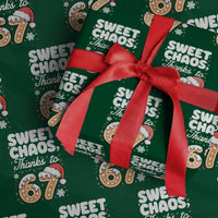 Sweet Chaos Thanks to 67 Wrapping Paper Roll Funny Christmas Cookie Meme with Sprinkles - Wonder Print Shop