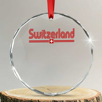 Switzerland Fan Retro Vintage Flag Crystal Glass Ornament