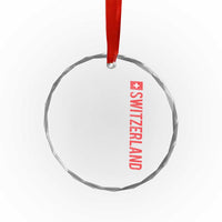 Switzerland Heritage Vintage Swiss Flag Schweiz Crystal Glass Ornament
