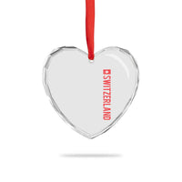 Switzerland Heritage Vintage Swiss Flag Schweiz Heart Crystal Glass Ornament