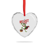 Sword Wielding Frog Resistance Heart Crystal Glass Ornament Resist Protest No Kings - Wonder Print Shop