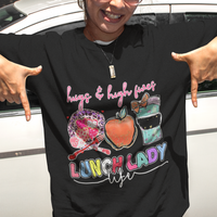 Lunch Lady T Shirt For Women Hugs And High Fives Lunch Lady Life Appreciation Lunch Lady - Wonder Print Shop