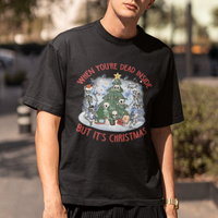 Dancing Skeleton Xmas T Shirt When You're Dead Inside But It's Christmas - Wonder Print Shop