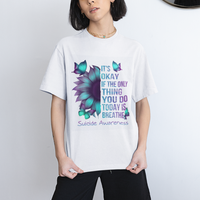 Suicide Prevention Awareness T Shirt Sunflower It's Ok If The Only Thing You Do Today Is Breathe - Wonder Print Shop