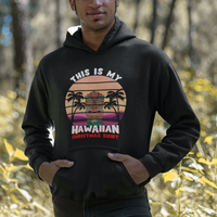 This Is My Hawaiian Christmas Shirt Retro Tropical Xmas Hawaii Tiki Hoodie - Wonder Print Shop