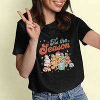 Christmas Cookies T Shirt Tis The Season Xmas Tree Cakes Gingerbread Man Retro Groovy - Wonder Print Shop