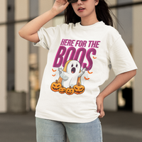 Boo Sheet T Shirt Here For The Boos Spooky Halloween Ghost Costume - Wonder Print Shop