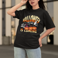 Halloween Season T Shirt Spooky Season Is Coming Scary Pumpkin Car - Wonder Print Shop