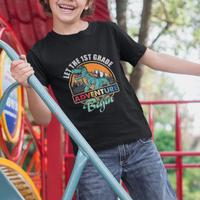 1st Grade Dinosaur T Shirt For Kid Let The First Grade Adventure Begin Retro First Grade - Wonder Print Shop